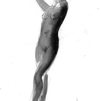 Drawing titled "ND-018" by Alliet-Delacroix, Original Artwork, Ink Mounted on Cardboard