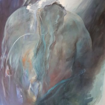 Peinture intitulée "Le Lutteur" par Evelyne Chabaud, Œuvre d'art originale, Huile