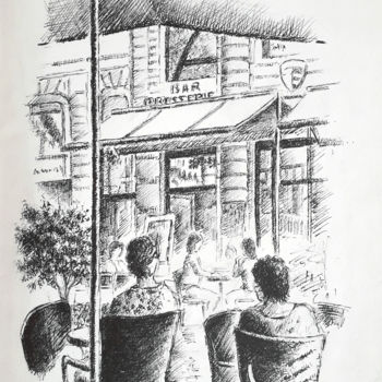 제목이 "Détente et conversa…"인 미술작품 Jean-Paul Ramon로, 원작, 잉크