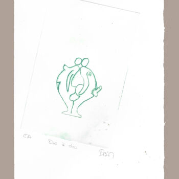 Gravures & estampes intitulée "38-ea-dos-a-dos-ver…" par Isis Bi M, Œuvre d'art originale, Gravure