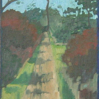 Schilderij getiteld "Woodland Ride" door Gerald Shepherd F.F.P.S., Origineel Kunstwerk, Olie