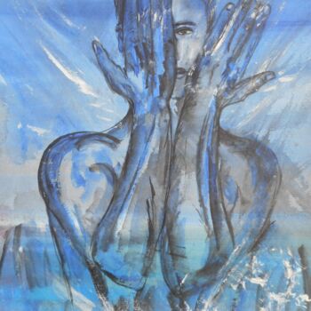 Malerei mit dem Titel "ocean man" von Erik Hils, Original-Kunstwerk, Acryl