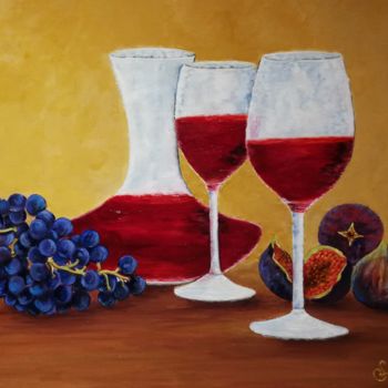 Peinture intitulée "la-carte-des-vins-e…" par Cécile Labossière, Œuvre d'art originale, Huile