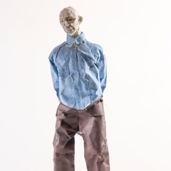 Sculpture titled "Paper Puppet 7" by Fleur Elise Noble, Original Artwork, Clay