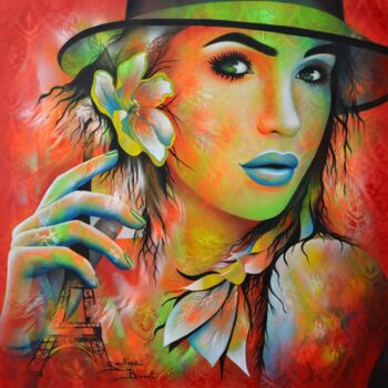 Peinture intitulée "french touch" par Jeannette Guichard-Bunel, Œuvre d'art originale, Huile Monté sur Châssis en bois