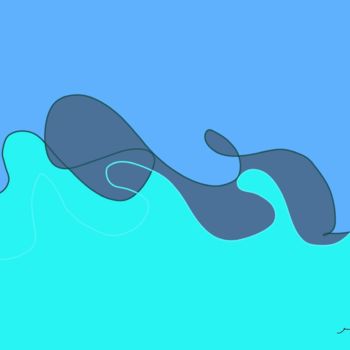 Arts numériques intitulée "ETUDE DE VAGUE DE M…" par Norbert Engel, Œuvre d'art originale, Peinture numérique Monté sur Cart…