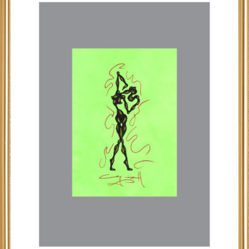 Disegno intitolato "Queen #7" da Nikolaj Sednin (Nicolas Sedninne), Opera d'arte originale, Lacca