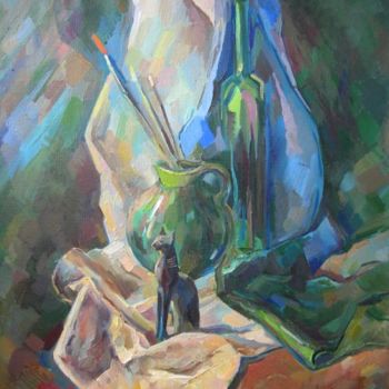 Painting titled "Натюрморт с египетс…" by Dmitry Veltishchev, Original Artwork, Oil