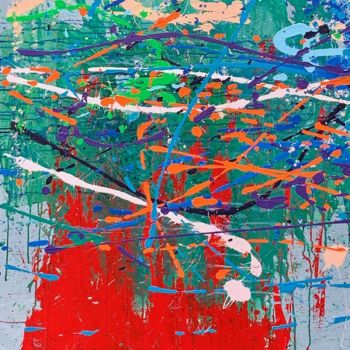 Painting titled "Acrylique, Abstrait…" by Norbert Engel, Original Artwork, Acrylic Mounted on Wood Stretcher frame