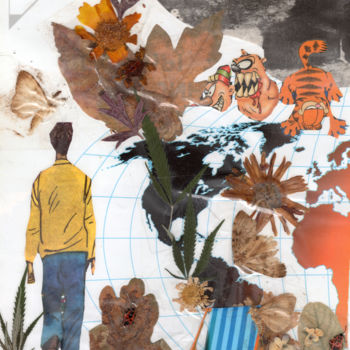 拼贴 标题为“I went and did not…” 由Phil Colisov, 原创艺术品, 拼贴