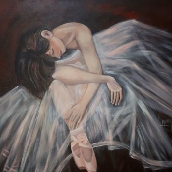 Painting titled "La Ballerine Rose" by Manino, Original Artwork, Acrylic Mounted on Wood Stretcher frame
