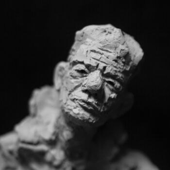 Sculpture titled "Clay Face 51" by Fleur Elise Noble, Original Artwork, Terra cotta