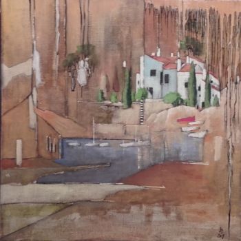 Peinture intitulée "Port LLigat 4" par James Burgevin, Œuvre d'art originale, Acrylique Monté sur Châssis en bois