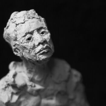 Sculpture titled "Clay Face 21" by Fleur Elise Noble, Original Artwork, Terra cotta