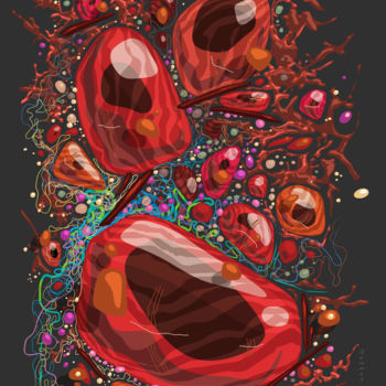 Arts numériques intitulée "Sang" par Sylvie Dessert (Syl), Œuvre d'art originale, Travail numérique 2D