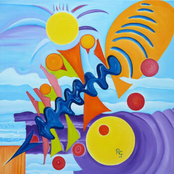 Peinture intitulée "VIBRATIONS" par René Georges (RG.), Œuvre d'art originale, Huile