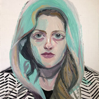 Schilderij getiteld "Self portrait in st…" door Szabrina Maharita, Origineel Kunstwerk, Olie