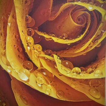 Painting titled "The Rose. Oil on ca…" by Vasily Luchkiv, Original Artwork, Oil