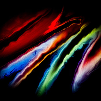 Digital Arts titled ""Fließende Frequenz…" by Keep Magic, Original Artwork, Digital Painting Mounted on Wood Stretcher frame