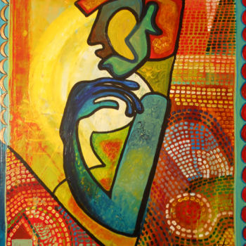 Peinture intitulée "Le Ventre" par Aurélie Sarrazin, Œuvre d'art originale, Acrylique