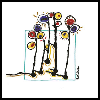 Peinture intitulée "Inflorescences 1" par Leila Assmann, Œuvre d'art originale, Aquarelle