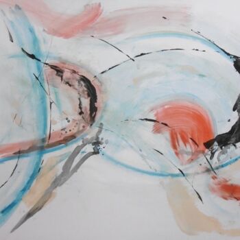 Peinture intitulée "Abstrait 6" par Brigitte Barcelo, Œuvre d'art originale, Acrylique Monté sur Panneau de bois