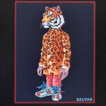 Schilderij getiteld "Tender Tiger" door Yann Michael Talvas, Origineel Kunstwerk, Acryl