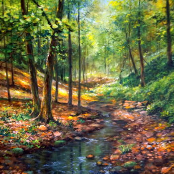 Peinture intitulée "Summer morning / Ma…" par Attila Endrey-Nagy, Œuvre d'art originale, Huile