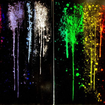 Peinture intitulée "" Diamant "" par Martial Dumoulin, Œuvre d'art originale, Acrylique Monté sur Châssis en bois