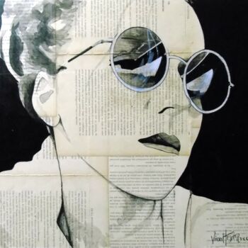 Painting titled "sans r" by Vincent Tessier Xxc, Original Artwork, Ink