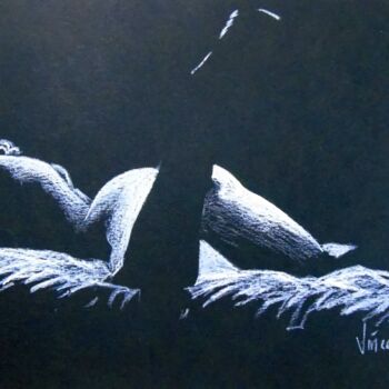 Drawing titled "etendu" by Vincent Tessier Xxc, Original Artwork, Chalk