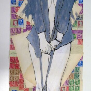 Painting titled "debout" by Vincent Tessier Xxc, Original Artwork, Acrylic