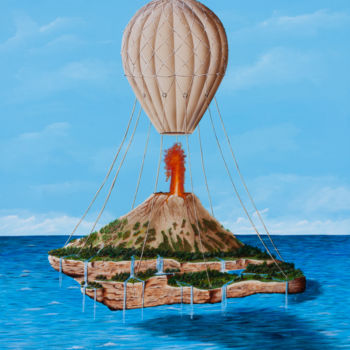 绘画 标题为“Les 4 élements” 由Pascal Genevois, 原创艺术品, 丙烯 安装在木质担架架上