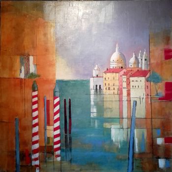 Peinture intitulée "La lagune" par James Burgevin, Œuvre d'art originale, Acrylique