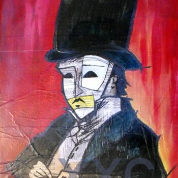 Painting titled "les banquiers" by Vincent Tessier Xxc, Original Artwork, Acrylic
