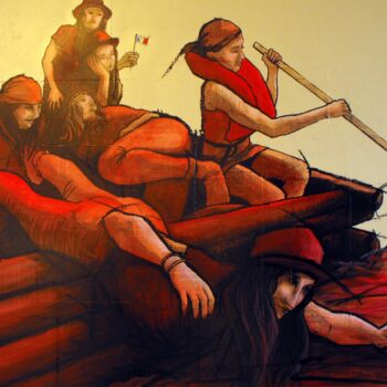 Painting titled "le naufrage" by Vincent Tessier Xxc, Original Artwork, Acrylic
