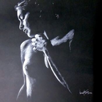 Drawing titled "grand n" by Vincent Tessier Xxc, Original Artwork, Chalk
