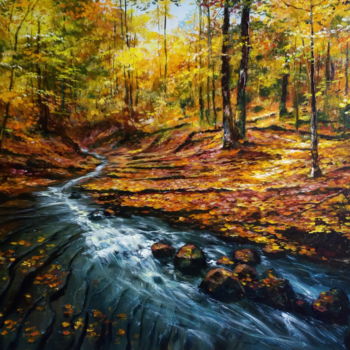 Peinture intitulée "Autumn day / Jour d…" par Attila Endrey-Nagy, Œuvre d'art originale, Huile