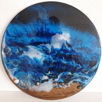 Ζωγραφική με τίτλο "Blau Resin Art Pain…" από Iveta Zaharova (Kārkla), Αυθεντικά έργα τέχνης, Ακρυλικό
