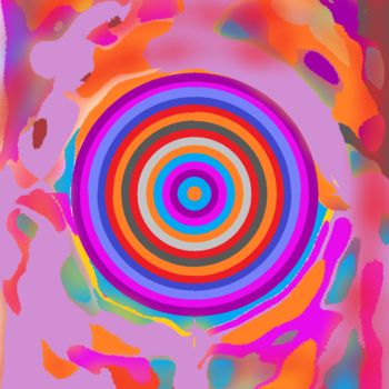 Digital Arts με τίτλο "Multicolored circle…" από Marina Alexandrova, Αυθεντικά έργα τέχνης, Ψηφιακή ζωγραφική