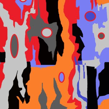 Digital Arts titled "Multicolor flow and…" by Marina Alexandrova, Original Artwork, Digital Painting