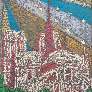 Peinture intitulée "NOSTRADAMUS / CADRE…" par Marjinal Artiste Peintre Décalé Français, Œuvre d'art originale, Acrylique