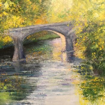 Peinture intitulée "Le vieux pont" par Anne Vignau, Œuvre d'art originale, Acrylique