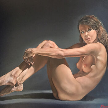Painting titled "Umarmte sich die Kn…" by Victor Fomyn, Original Artwork, Oil