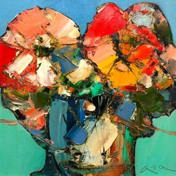Pintura intitulada "Flowers" por Anastasiya Kimachenko, Obras de arte originais, Óleo