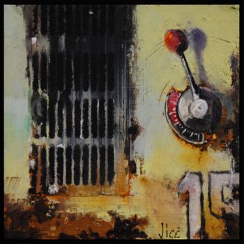 Peinture intitulée "Poste n° 15" par Jicé, Œuvre d'art originale, Huile Monté sur Panneau de bois