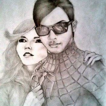 Drawing titled "Le futuriste" by Semara Widhi, Original Artwork, Graphite