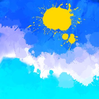 Digital Arts titled "Splash of Sea, Sky…" by Cila, Original Artwork, Digital Painting