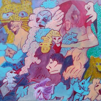 제목이 "Family portrait"인 미술작품 Luís Bastos로, 원작, 아크릴 나무 들것 프레임에 장착됨