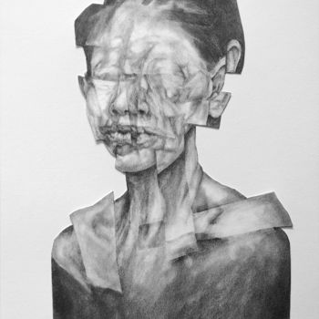 Dessin intitulée "Grey Fragments" par Jérôme Oudot "Trëz", Œuvre d'art originale, Crayon